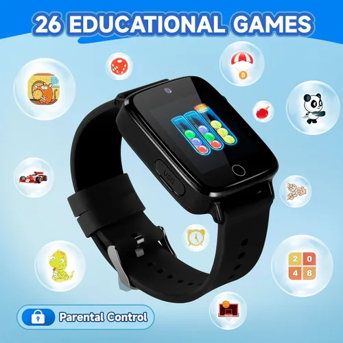 Vista 3 de Reloj para Niños Juguetes para Niños con 26 Juegos, Reloj Inteligente con Cámara para Niños de 4 a 12 Años, Pantalla Táctil, Podómetro, Linterna