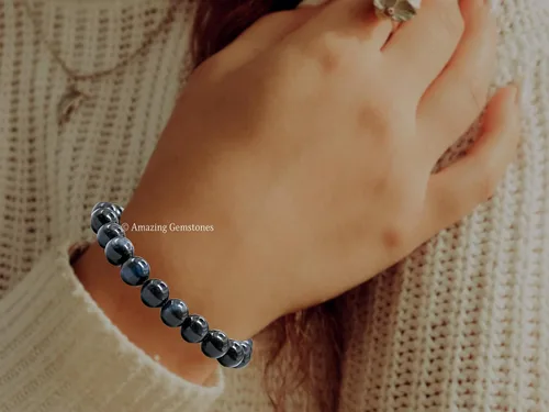 Vista 403 de Amazing Gemstone Crystal Bracelet for Women Men's Gifts - Protection Healing Crystal Bracelet - 8mm Gemstone Beaded Stretchable Bracelet Pulseras
