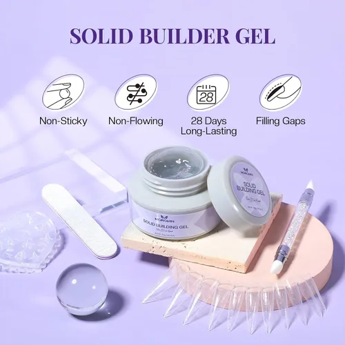 Vista 2 de Morovan Gel de uñas sólido constructor: 2.12 oz de gran capacidad de gel de construcción de uñas para esculpir 3D geles duros no pegajosos para uñas