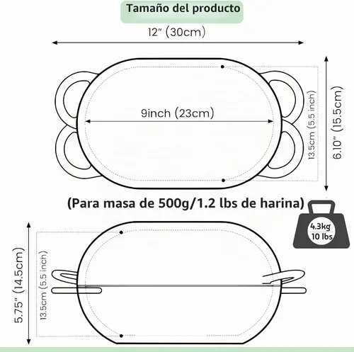Vista 7 de LoafNest: Kit de pan artesanal increíblemente fácil. Horno holandés de hierro fundido [gradiente azul] y forro de silicona antiadherente perforado.