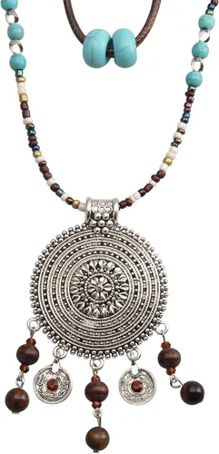 Vista 9 de Collares de cuentas de colores para mujer, collar de perlas turquesas, collar de cuentas de playa de verano, collares bohemios para mujer