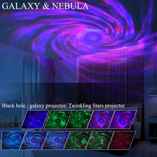 Vista 2 de Luz de discoteca, luces de noche, luces de discoteca para fiestas de cumpleaños, regalos de cumpleaños para todos, proyector de estrella de galaxia
