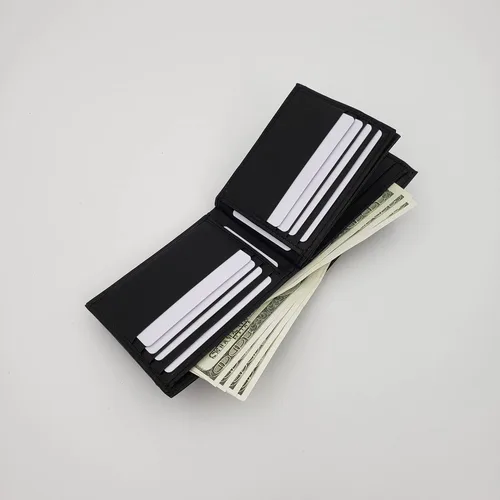 Vista 7 de AG Wallets - Cartera de cuero plegable con doble solapa central para hombre, con 3 ventanas de identificación, capacidad para 12 tarjetas