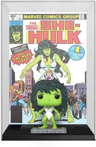 Vista 2 de Funko The Amazing Spider-Man Black Suit Pop! en vitrina de cómics, exclusiva edición limitada (She-Hulk Comic #07)