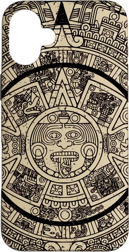 Vista 22 de Funda para iPhone 16 Mexican Aztec Sun Stone Maya Calendar VII