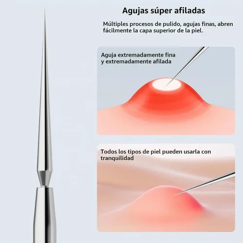 Vista 4 de ZIZZON Lanceta de titanio aguja acné removedor de espinillas extractor de espinillas herramienta de popper