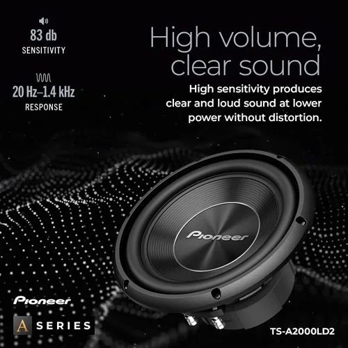 Vista 5 de Pioneer A-Series TS-A2000LD2 Subwoofer de montaje superficial de 8 pulgadas 700 W máx Diseño de montaje superficial, graves profundos en espacios