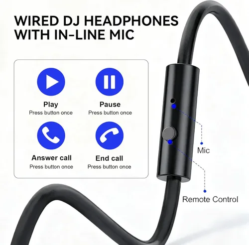 Vista 5 de OneOdio Hi-Res Auriculares de sobreoído para monitorización y mezcla en estudio, aislamiento de sonido, almohadillas de piel de proteína, unidad