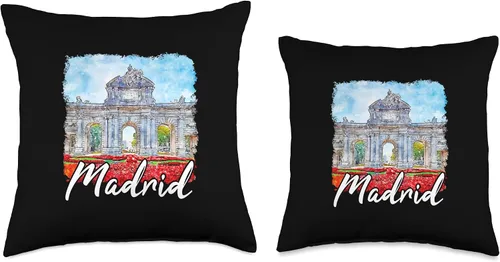 Vista 3 de Madrid Spain Souvenirs Madrid Spain España Puerta de Alcalá Madrileño - Almohada (16 x 16 pulgadas), multicolor