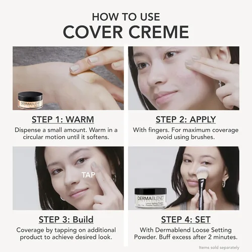 Vista 5 de Dermablend Cover Crème - Base de maquillaje de cobertura completa, corrector de crema hidratante para ojeras e imperfecciones, cobertura máxima