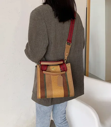 Vista 3 de Bolso de mano para mujer, bolso pequeño con estilo, mini bolso de mano, bolso de lona Hobo, bolso cruzado de moda, bolso de hombro 2023