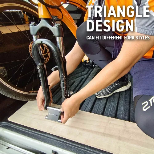Vista 2 de ONIPAX Soporte de horquilla de bicicleta para camión y camioneta para 0.354x4.331 in, 0.472x4.331 in, 0.591x4.331 in Pasante eje pasante