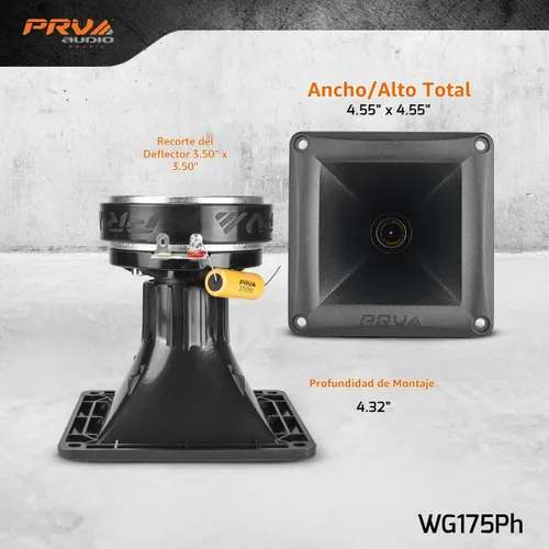 Vista 3 de PRV AUDIO WG175Ph Controlador de Compresión de Salida de 1 Pulgada, Potencia de Programa de 150 Vatios, Alta Frecuencia, Controlador de Tweeter