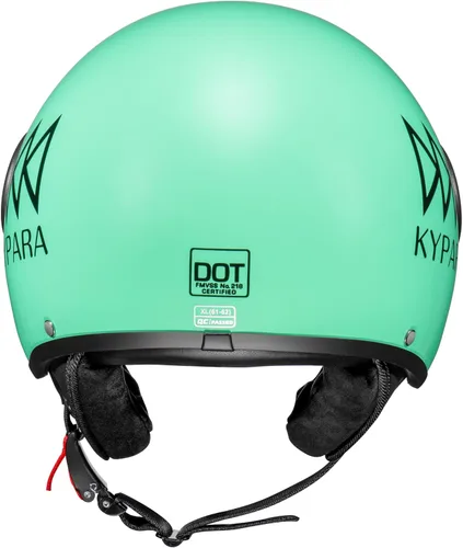 Vista 3 de KYPARA Casco de motocicleta de cara abierta vintage aprobado por DOT con visera, casco retro de media cara para hombres y mujeres