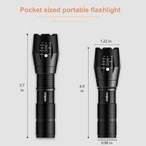 Vista 5 de YXQUA - Linternas recargables USB-C para corte de energía, 1000 lúmenes, linterna de emergencia LED súper brillante para el hogar, luz táctica