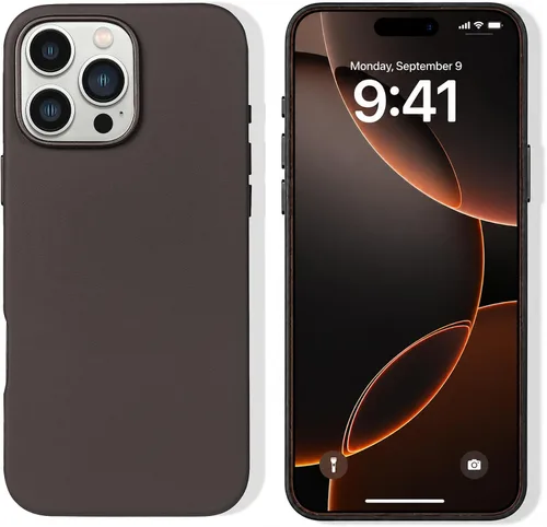 Vista 11 de Funda de piel para iPhone 14 Pro Max compatible con MagSafe, funda de piel de vaca auténtica de grano completo, botones de metal galvanizado, forro