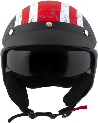 Vista 9 de Casco Milwaukee MPH9701DOT Maverick 3/4 de Cara Abierta con Barras y Estrellas para Motociclista, Casco DOT - Pequeño