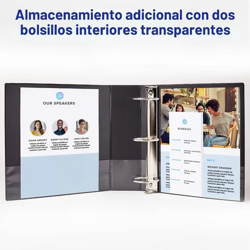 Vista 3 de Carpeta económica Avery con anillo redondo, Azul 1.5 pulgadas