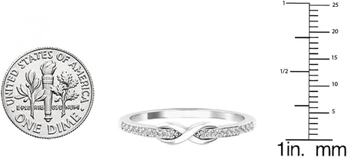 Vista 4 de Dazzlingrock Collection Anillo de compromiso de 0,10 quilates (quilates) con diamantes redondos para mujer Forever Together Swirl de 110 quilates