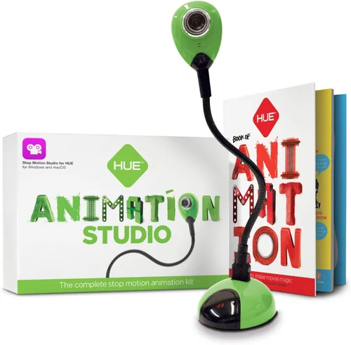 Vista 13 de HUE Animation Studio: Kit completo Stop Motion (cámara, software, libro) para Windows/macOS (negro) con estuche de transporte