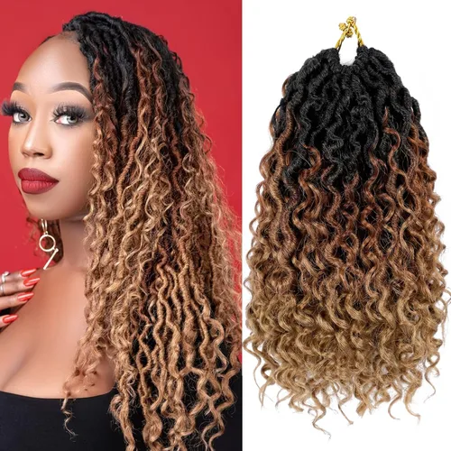 Vista 31 de 8 pulgadas Goddess Faux Locs pelo de ganchillo para mujer negro 7 paquetes de rastas estilo bohemio río para mujeres niños cabello pre rizado