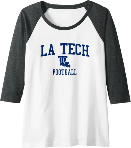 Vista 9 de Louisiana Tech Bulldogs Football Raglan Baseball Tee