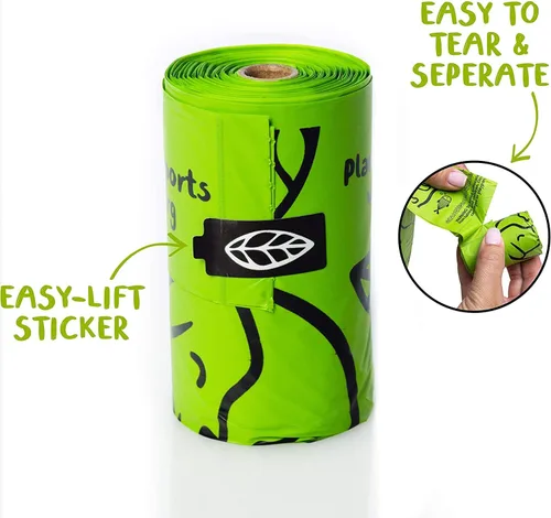 Vista 6 de Planet Poop Bolsas biodegradables para excrementos de perro, 180 unidades, a base de plantas, sin OMG, a prueba de fugas, compostables, sin
