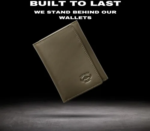 Vista 44 de Stealth Mode Cartera de cuero triple RFID para hombres con soporte de identificación abatible (negro)