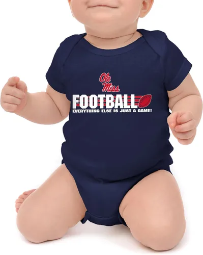 Vista 6 de Little King NCAA - Mameluco de fútbol universitario de manga corta, 100% algodón, tamaño 0-3M, 6M, 12M 18M