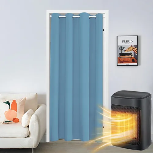 Vista 15 de SK Studio Cortinas opacas para armario, cortinas opacas con aislamiento térmico y ojales, cortinas de puerta para divisor de habitación, pasillo