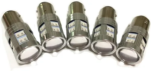 Vista 2 de BAY15D P21/5W 2057 7528 1157 - Bombilla para luz de freno Canbus sin errores para coche, luz de freno trasera para caravana, color rojo brillante