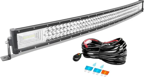 Vista 8 de AUXTINGS 22 "270 W LED luz de trabajo Barra foco inundación haz combo curva triple fila 7D DC 12V-24V 6000k luz de conducción para vehículos