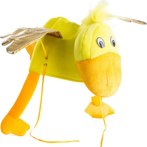 Vista 5 de Tigerdoe Sombrero de pato aleteando ala novedad animal de granja cerdo accesorio de disfraz amarillo