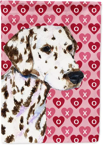 Vista 322 de Caroline's Treasures SS4484GF Bandera de jardín con diseño de bulldog inglés y corazones para el Día de San Valentín, bandera decorativa para patio