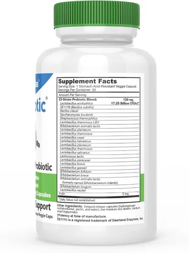 Vista 2 de Suplemento Nexabiotic probiótico, 21 cepas multi-probiótico, suplemento con Lactobacillus acidophilus, Bifidobacterium infantis, Saccharomyces