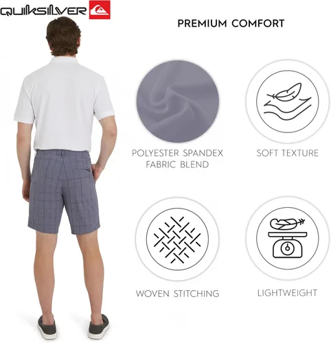 Vista 4 de Quiksilver Men's Regular Fit Fixed Waist Water Friendly Active Hybrid Shorts