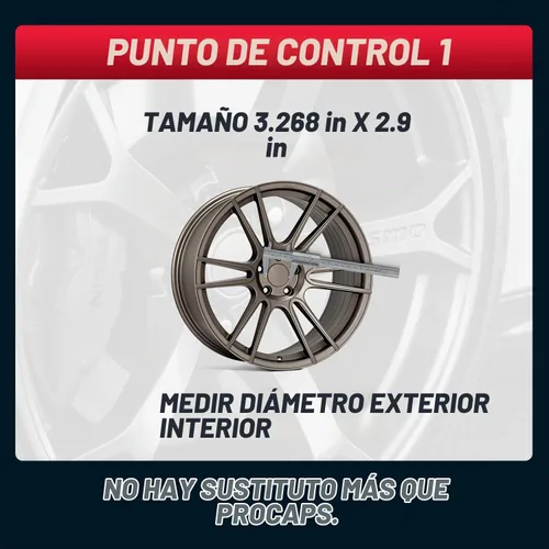 Vista 3 de ProCaps Tapas centrales de rueda de 3.25 pulgadas para Chevy Chevrolet GMC Tapones centrales de rueda, paquete de 4