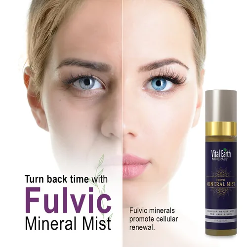 Vista 7 de Vital Earth Fulvic Mineral Facial Mist, apto para viajes, antienvejecimiento facial y cabello en aerosol para renovación e hidratación celular, 3.4