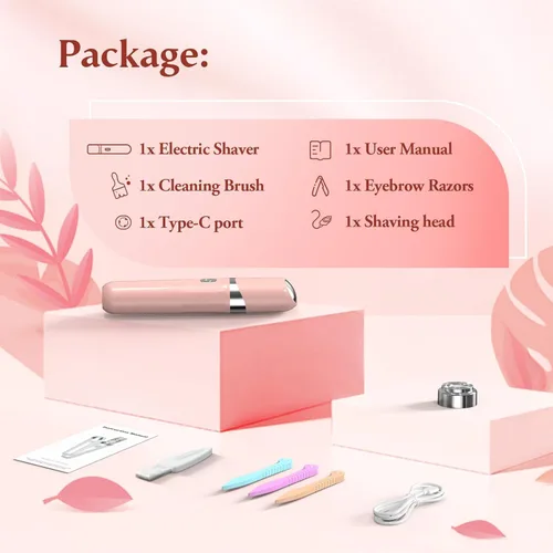 Vista 9 de Epilator for Women, 2 in 1 Facial Hair Removal, Electric Lady Shaver with LED Light, Rechargeable Hair Removal Device for Legs, Face, Bikini & Arms