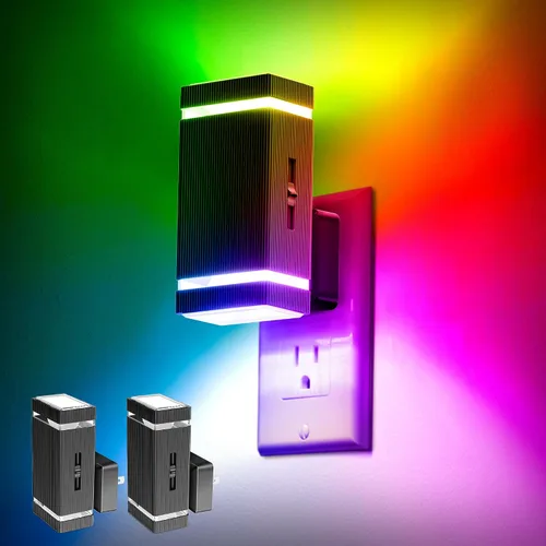 Vista 11 de DORESshop Luz nocturna LED brillante enchufable [2 unidades], luces nocturnas enchufables a la pared con sensor de atardecer a amanecer, luces