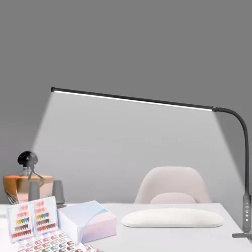 Vista 10 de CGBE Lámpara de escritorio LED: lámpara de uñas ajustable de 360° para escritorio con 3 modos de color y 5 niveles de brillo, lámpara de uñas
