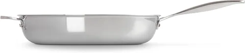 Vista 3 de Le Creuset Sartén antiadherente de acero inoxidable de tres capas de 12.5 pulgadas con mango auxiliar