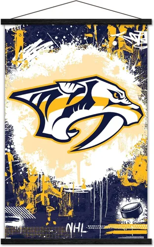 Vista 8 de Trends International NHL Nashville Predators - Póster de pared Maximalist Logo 23, 22.37 x 34.00 pulgadas, paquete de impresión premium y colgador