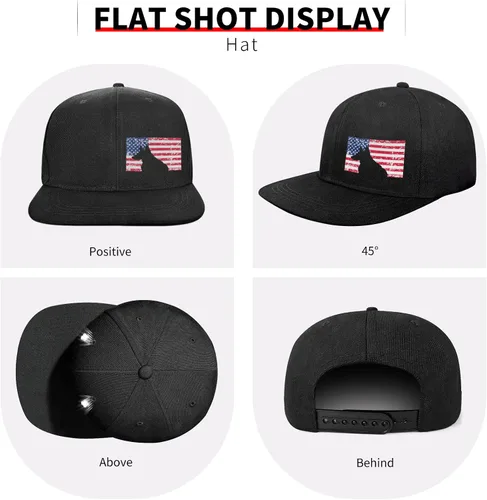 Vista 19 de Puerto Rico Hat Snapback Hats for Men Women, Puerto Rico Flag Design, Anjustable Trucker Cap Flat Brim