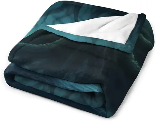 Vista 3 de Dead Cthulhu Waits Dreaming - Manta de alta calidad, súper suave, acogedora, cálida, manta decorativa para sala de estar, dormitorio