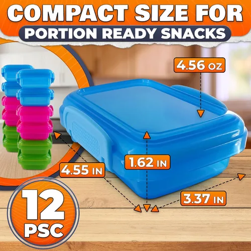 Vista 2 de NADOBA 12 Pcs Lock Top Snack Containers, 4.6 Oz, Snap Lid, 3