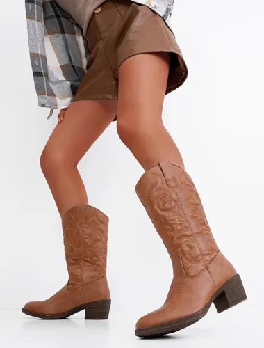 Vista 2 de Vepose Botas vaqueras 9801 hasta la rodilla para mujer
