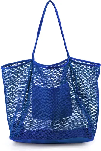 Vista 7 de Bolso de hombro para mujer Hoxis de malla, para la playa