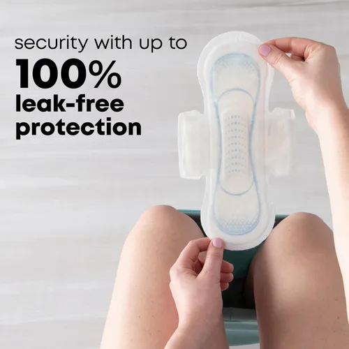Vista 4 de U by Kotex Toallas con Alas, Clean & Secure, Ultra Delgadas, Absorción Intensa, 44 Unidades (El Empaque Puede Variar)