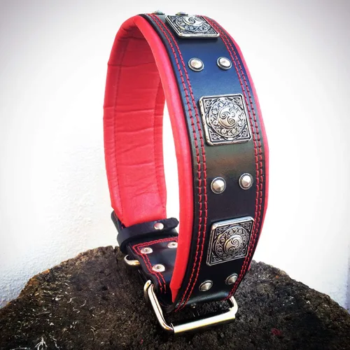 Vista 3 de Bestia Collar Black Eros para perros grandes. 2.5 pulgadas de ancho y acolchado suave